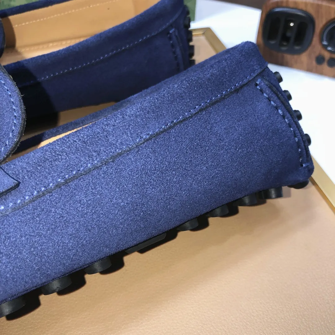 Men's Men's Shoes💰420💰[Gucci GUCCI] (High-end Niuli) New 🍀Gucci*-Gucci Peas Shoes! Made of imported original cowhide, the inner top layer is comfortable cowhide lining! Original wear-resistant rubber outsole! High quality products! Code number 38-44!